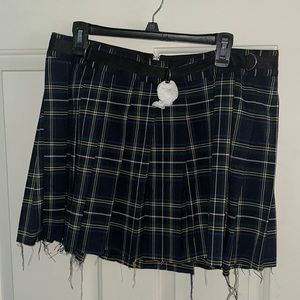 current mood plaid school girl skirt
